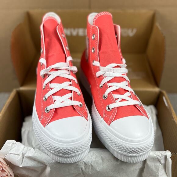 NEW Womens Size 8.5 Custom Converse CTAS Lift Hi Floral Embroidery Platform Shoe - Picture 5 of 9